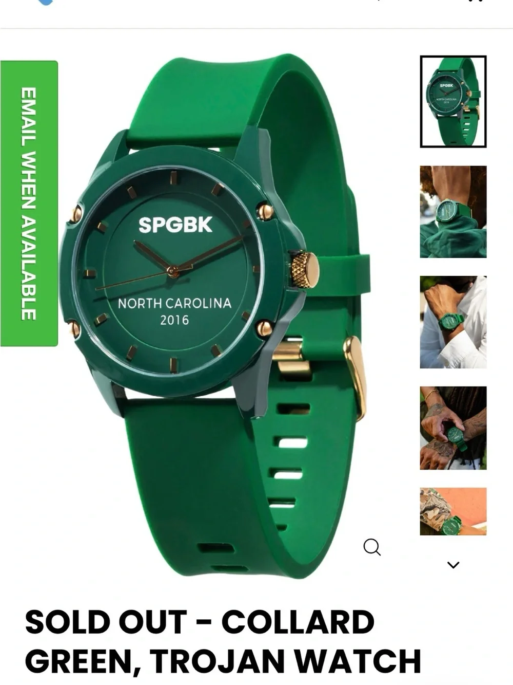 SPGBK Green Silicone Watch/ Gold Hardware. LIKE NEW.